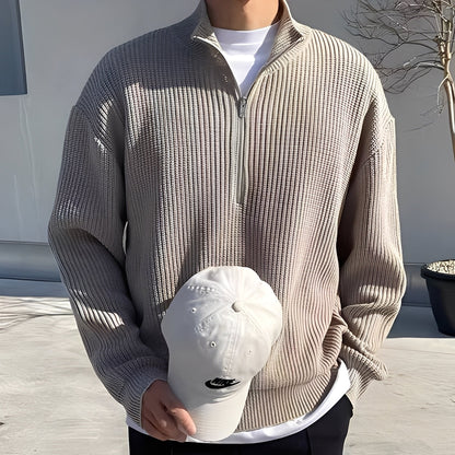 Jeffrey - Elegancki, luźno dziany sweter dla mężczyzn