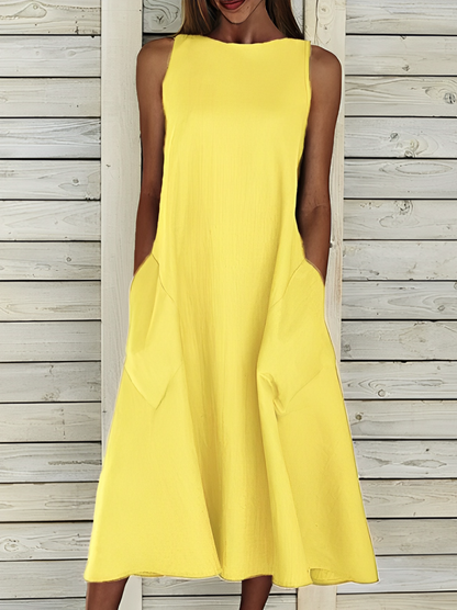 Amihan - jednokolorowa sukienka bawełniana