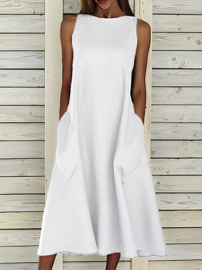 Amihan - jednokolorowa sukienka bawełniana