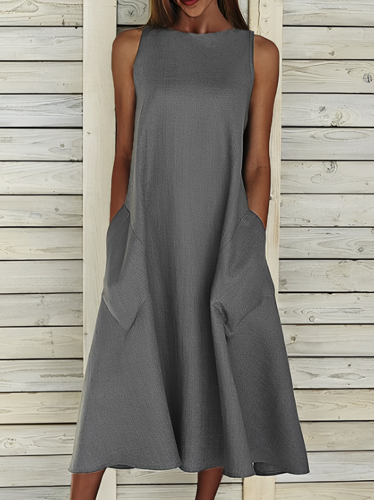 Amihan - jednokolorowa sukienka bawełniana