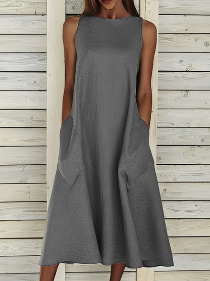 Amihan - jednokolorowa sukienka bawełniana