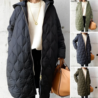 Karissa - Casualowa parka z kapturem w kratę