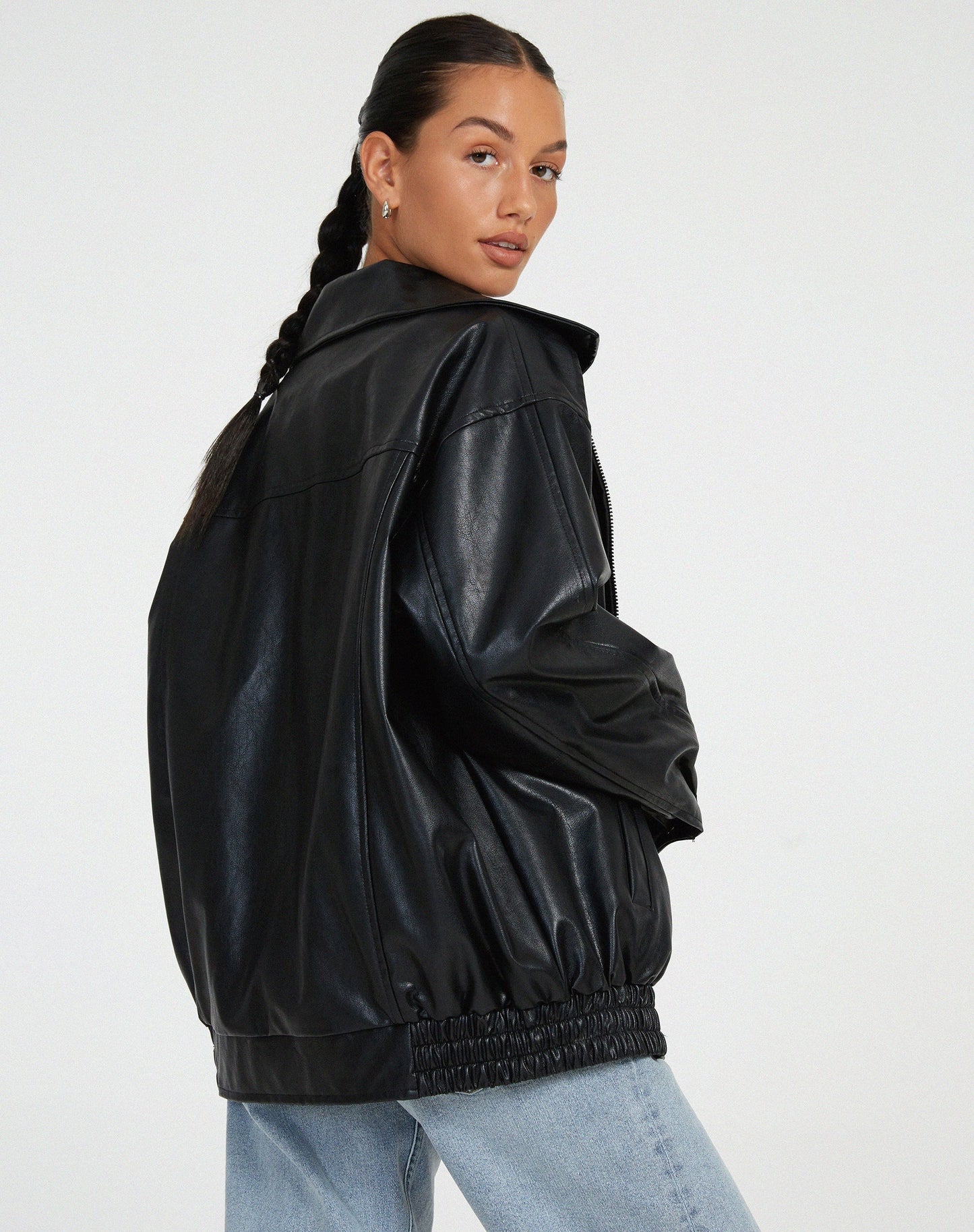 Sophia - Casualowa kurtka skórzana oversize