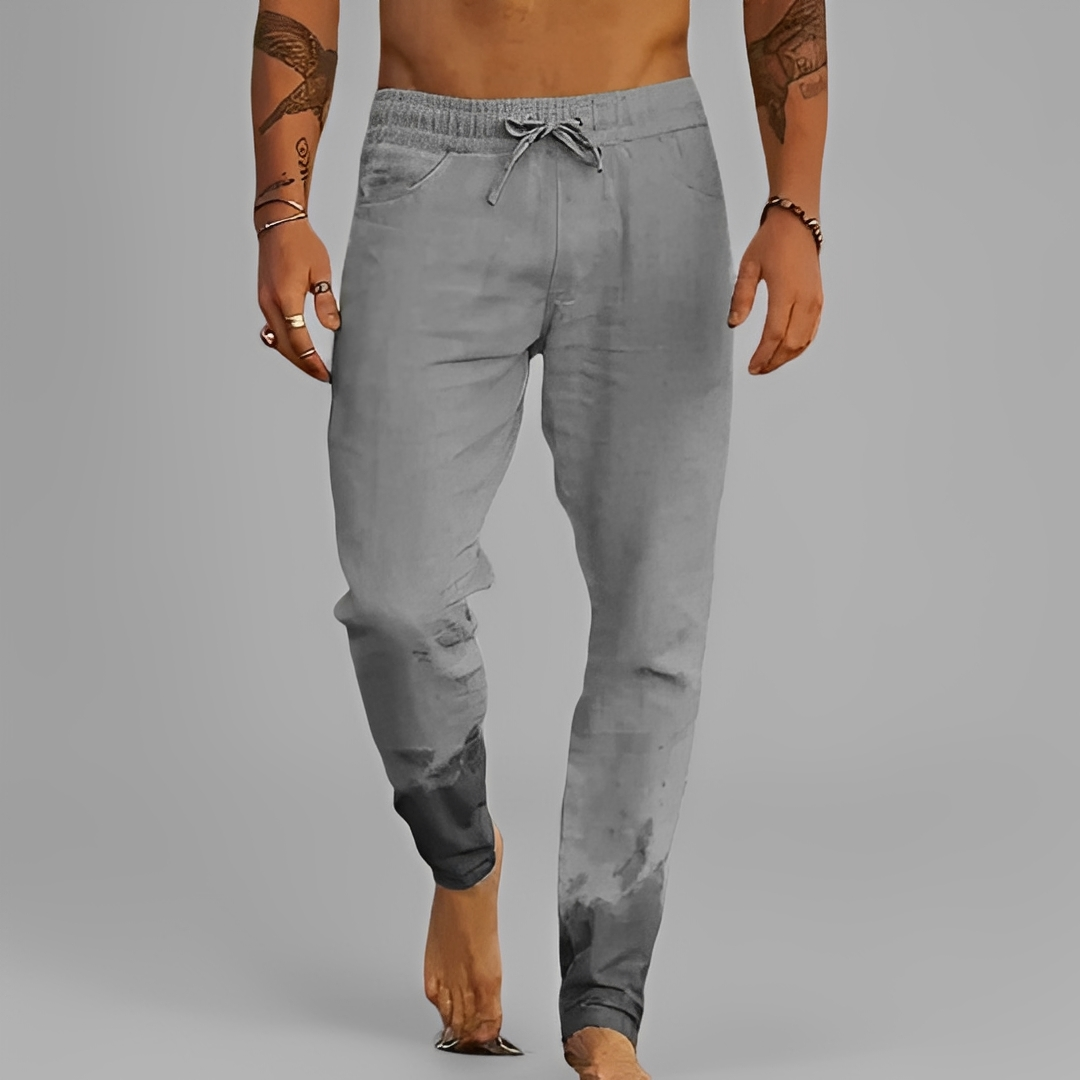 Eladio - Spodnie na luzie z sznurkiem dla mężczyzn