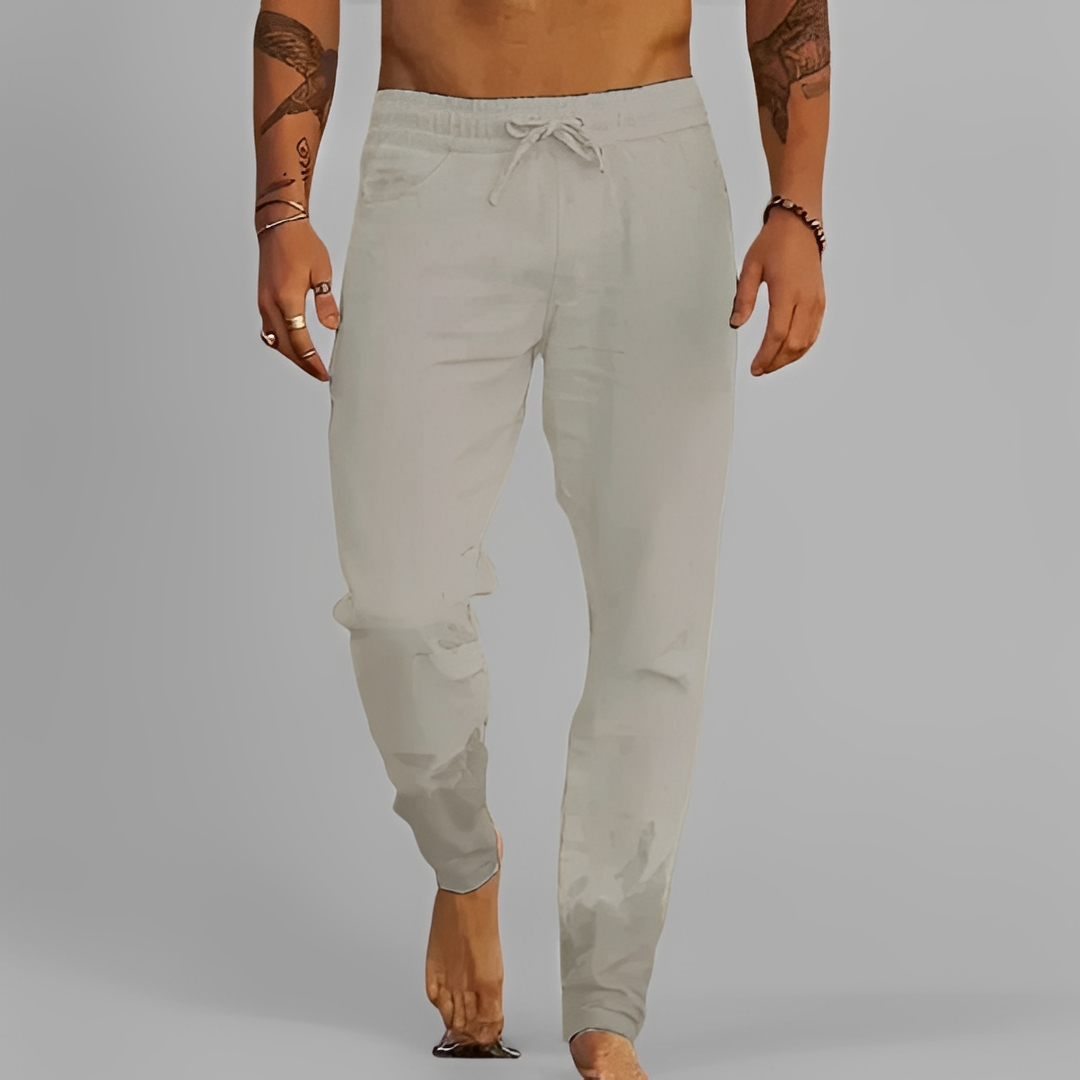 Eladio - Spodnie na luzie z sznurkiem dla mężczyzn