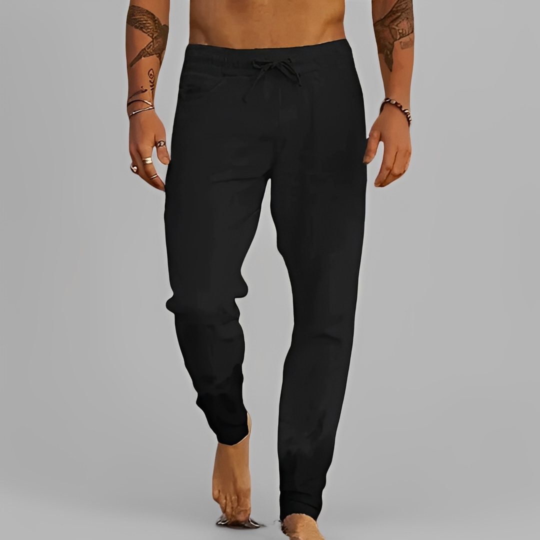 Eladio - Spodnie na luzie z sznurkiem dla mężczyzn