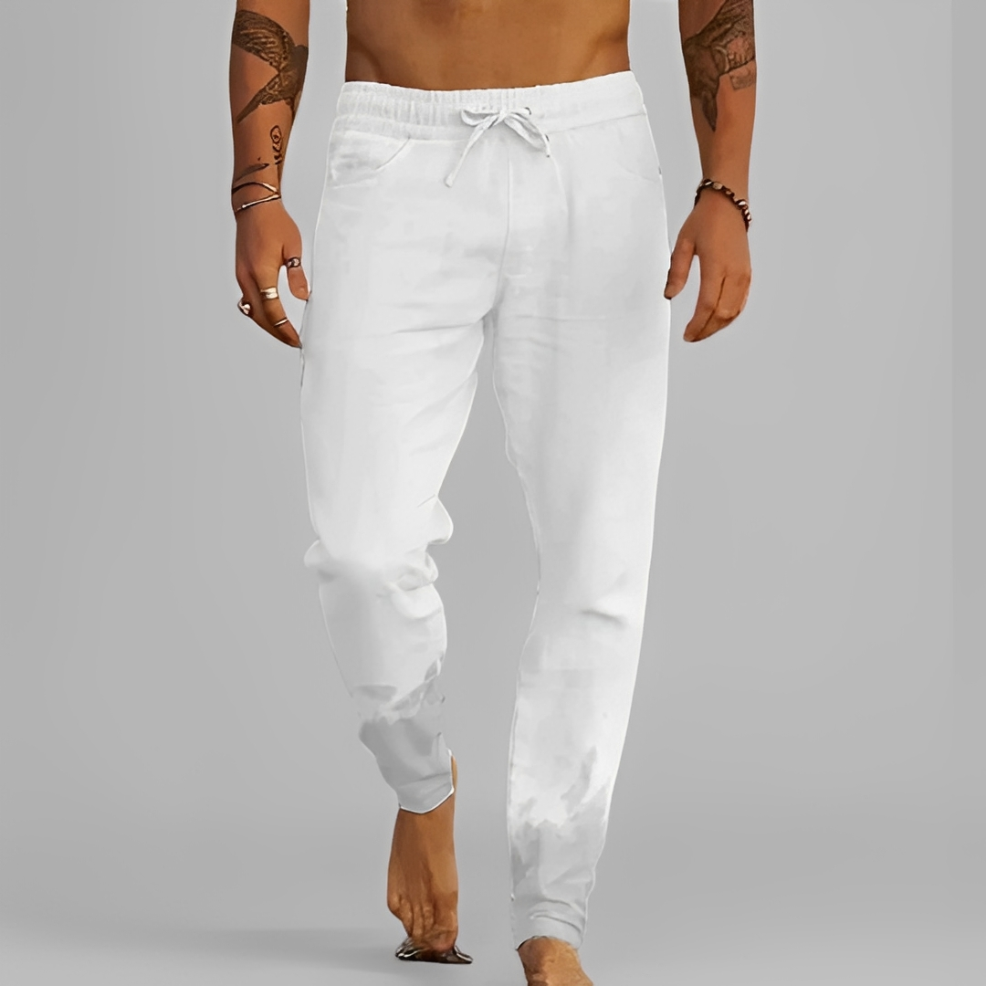 Eladio - Spodnie na luzie z sznurkiem dla mężczyzn