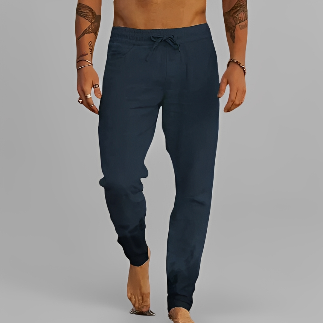 Eladio - Spodnie na luzie z sznurkiem dla mężczyzn