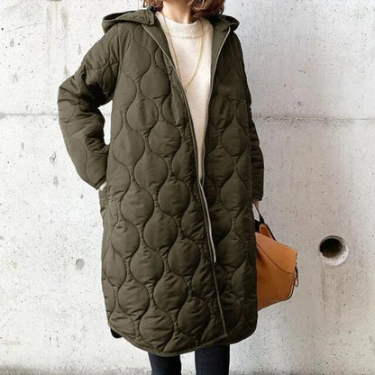 Karissa - Casualowa parka z kapturem w kratę