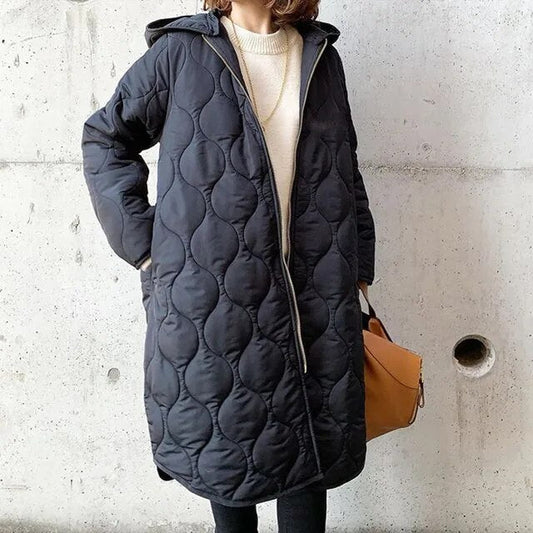 Karissa - Casualowa parka z kapturem w kratę