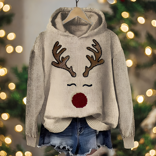 Liza - Stylowy zadrukowany świąteczny hoodie dla kobiet