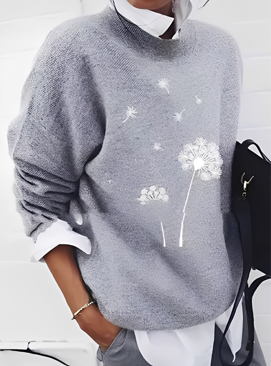 Milly - Stylowy, luźno szyty sweter z nadrukiem dla kobiet