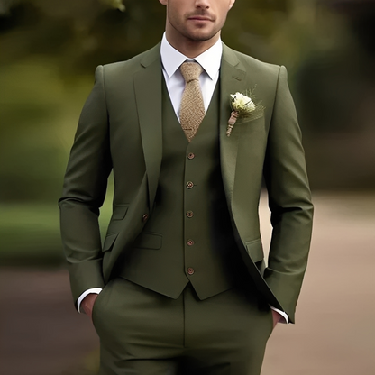 Abenner - Zestaw formalny trzyczęściowy slim fit dla mężczyzn