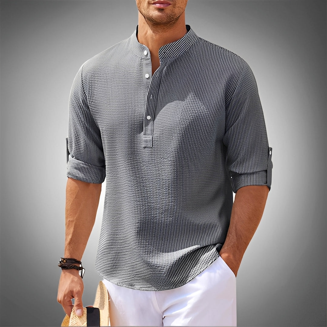 Adriennes - Koszula z kołnierzykiem z guzikami wygodna dla mężczyzn