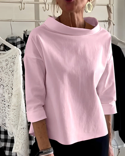 Orinda - Elegancki top damski z półkołnierzykiem