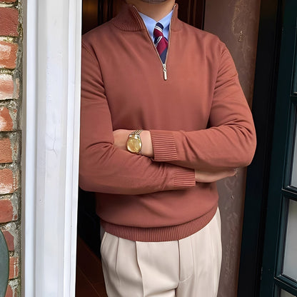 Osbert - Elegancki sweter z dzianiny z zamkiem dla mężczyzn