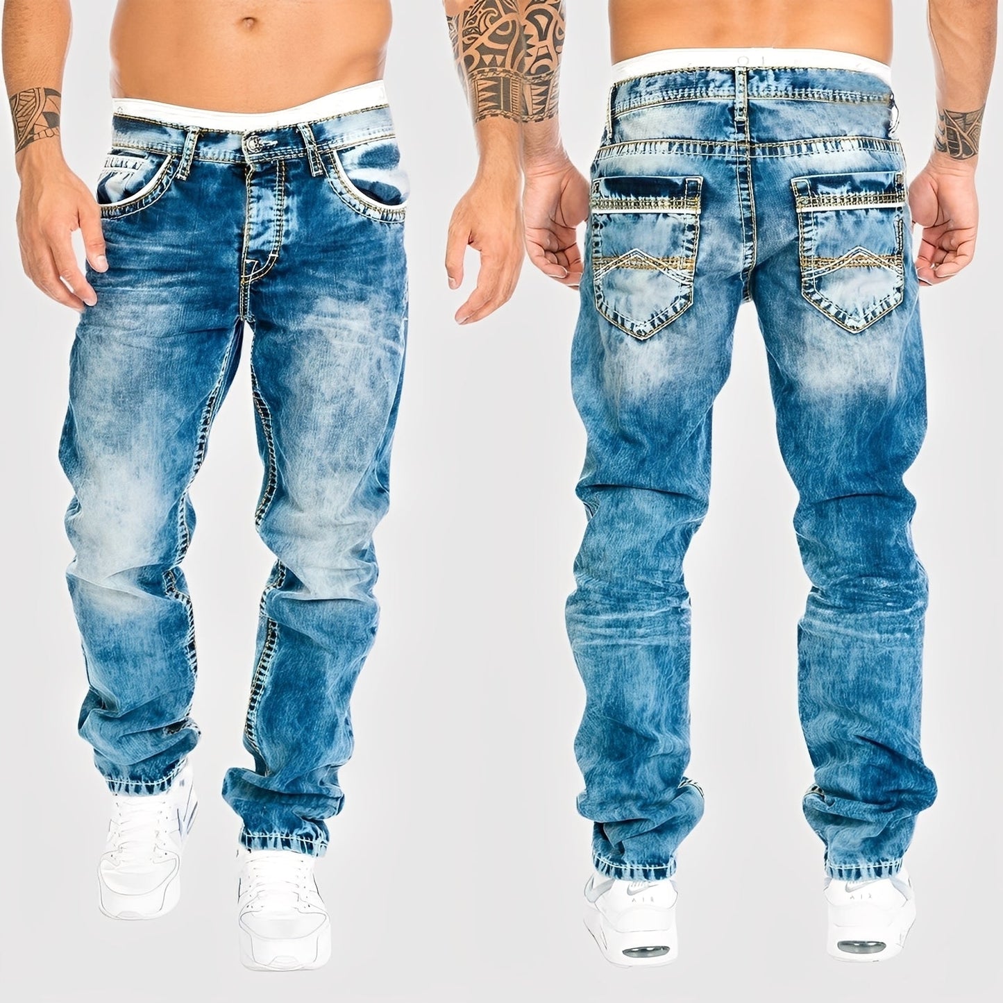 Chris - Luźne jeansy z szerokimi nogawkami dla mężczyzn