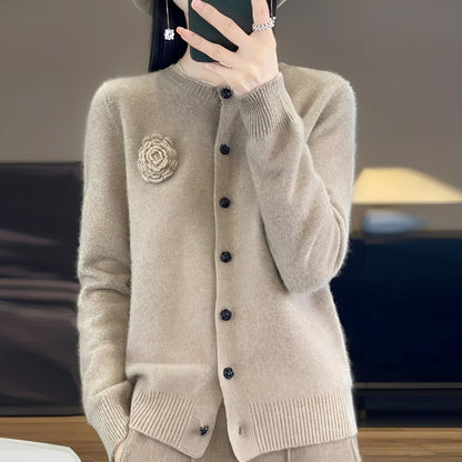 Helena - Stylowe kaszmirowe swetry z kwiatowym wzorem dla kobiet