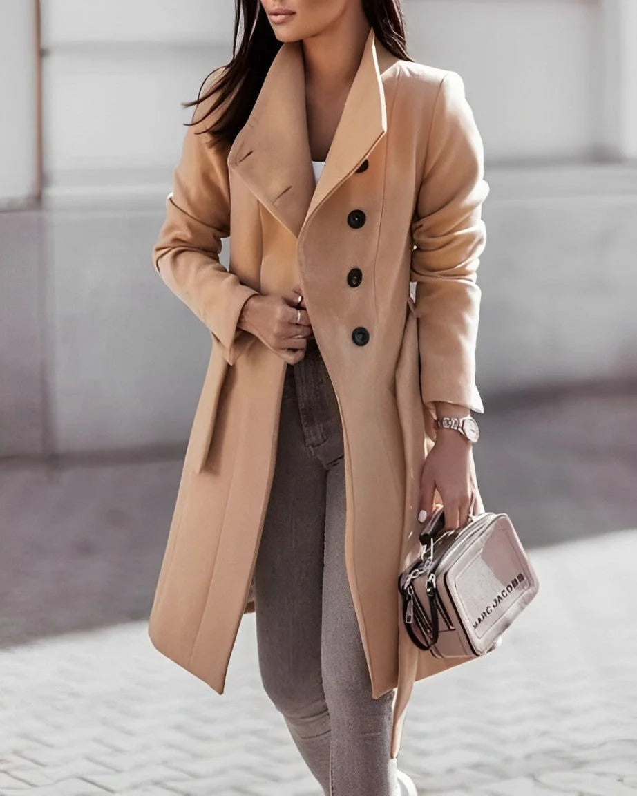 Deena - Elegancki, wygodny płaszcz wełniany dla kobiet