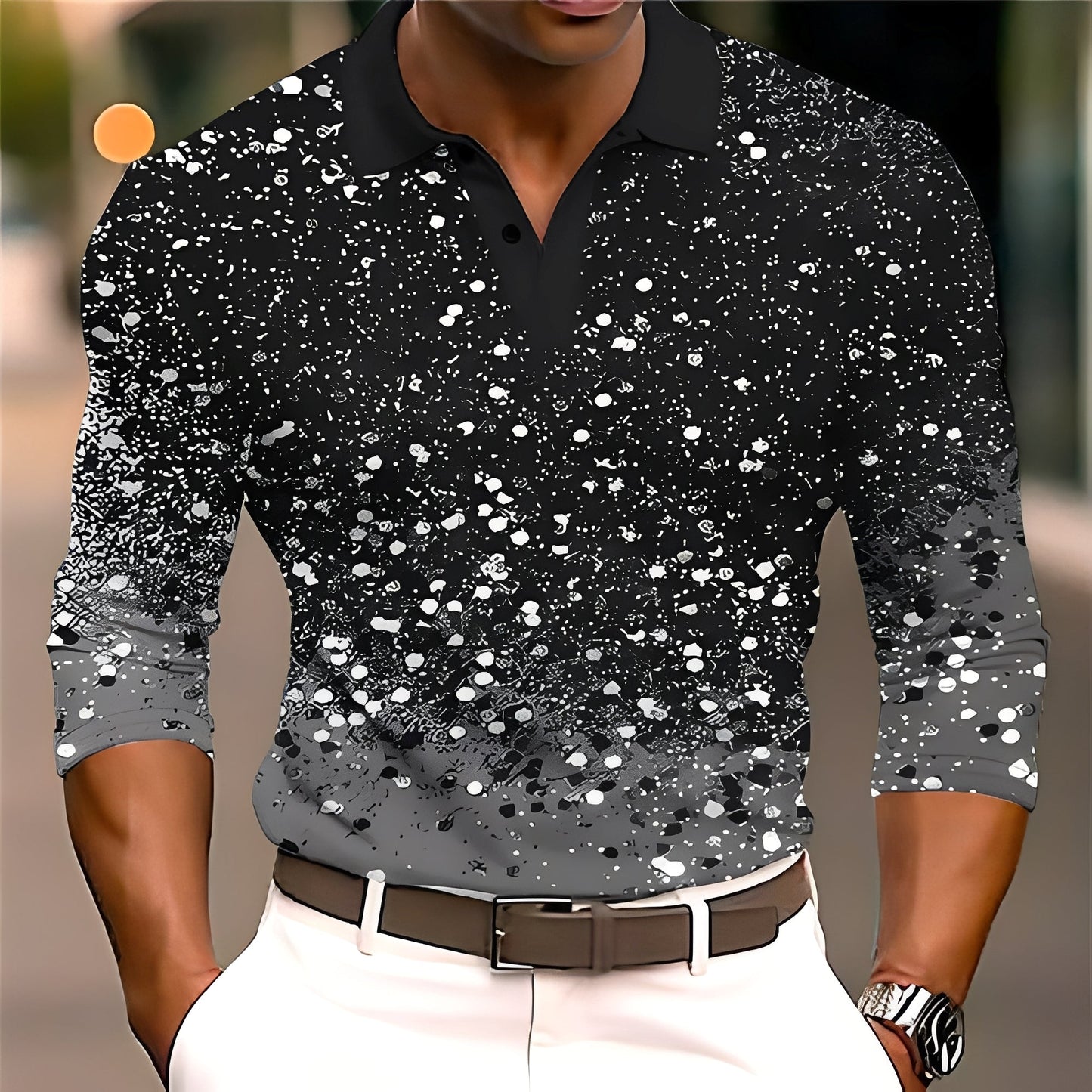 Adolphe - Elegancka koszulka polo z długimi rękawami dla mężczyzn