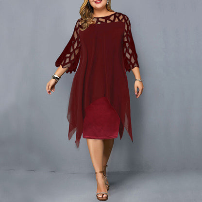 Cathryn - Elegancka midi sukienka w większym rozmiarze