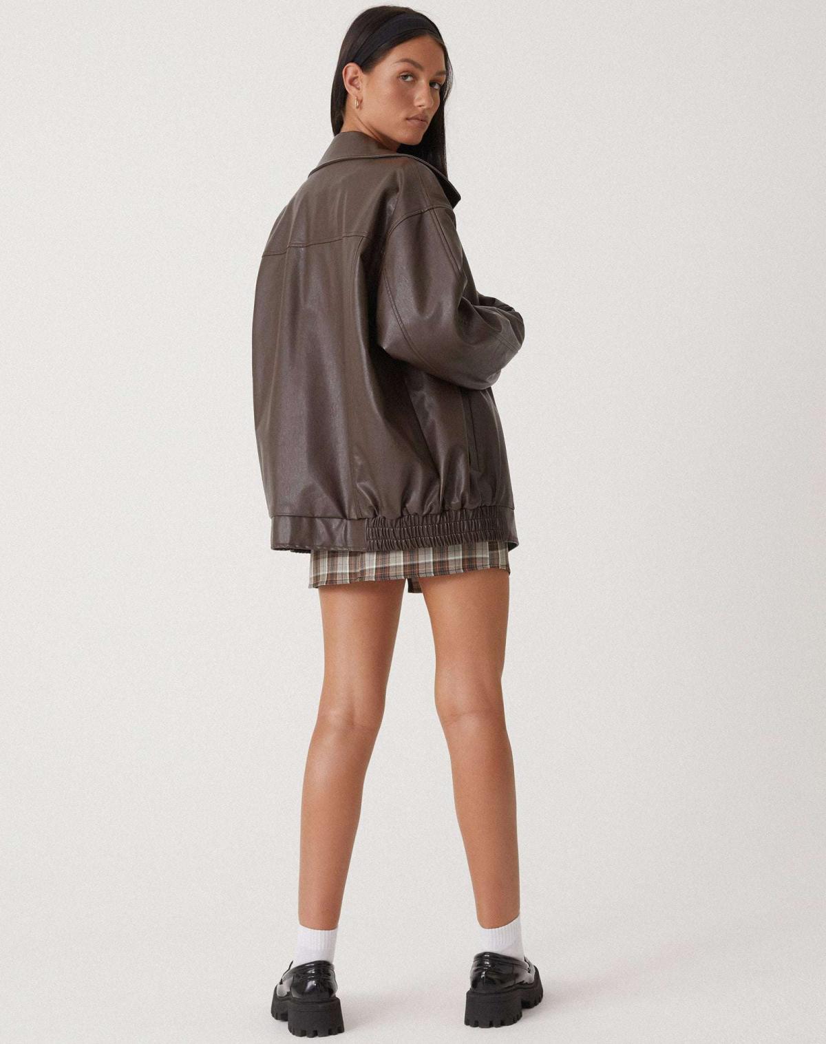 Sophia - Casualowa kurtka skórzana oversize